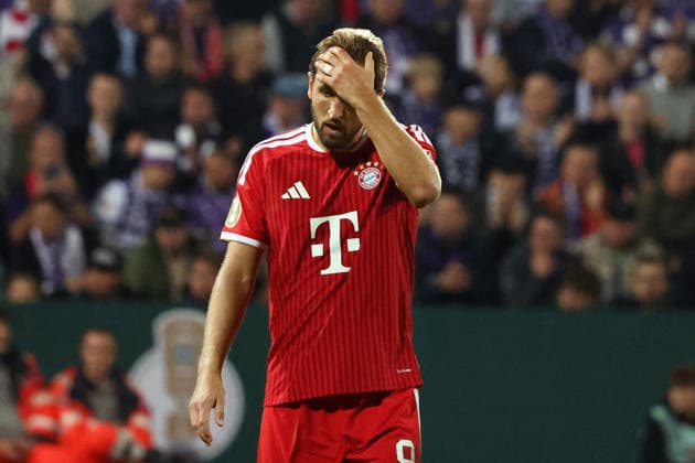 September 2, 2026, xrekx, Soccer, DFB Cup First Round, VfL Osnabrück vs. FC Bayern Munich, Harry Kane, FC Bayern Munich: Disappointed, sad, frustrated, at a loss, Osnabrück