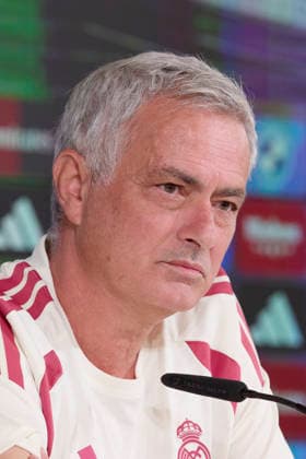 ESP Jose Mourinho, Real Madrid coach, attends a press conference. Jose Mourinho, head coach of Real Madrid, attends his press conference (PK, Pressekonferenz) during Real Madrid s training session ahead of the Spanish League, LaLiga EA Sports, soccer match against Real Betis at the Real Madrid Training Center in Valdebebas, Madrid, on September 3, 2026, Spain Copyright: xAgenciaxLOFx