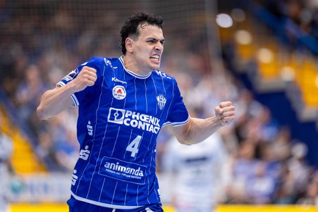 Samuel Zehnder of TBV Lemgo Lippe, 04, celebrates scoring a goal GER, TBV Lemgo Lippe vs. HSG Wetzlar, Handball, 1st Bundesliga, Matchday 2, 2026–2027 season, September 3, 2026, GER, TBV Lemgo Lippe vs. HSG Wetzlar, Handball, 1st Bundesliga, Matchday 2, 2026–2027 season, September 3, 2026, Lemgo Copyright: xEibner-Pressefoto JanxRollingerx EP_JSK
