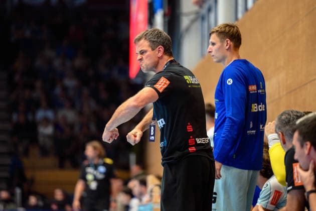 Matthias Flohr, coach of HBW Balingen Weilstetten, cheers on his team GER, ThSV Eisenach vs. HBW Balingen Weilstetten, 1st Opel Handball Bundesliga, Handball, Matchday 2, 2026–2027 Season, September 3, 2026, GER, ThSV Eisenach vs. HBW Balingen Weilstetten, 1st Opel Handball Bundesliga, Handball, Matchday 2, 2026–2027 season, September 3, 2026, Eisenach Copyright: xMartinxHerbstx