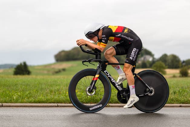 Cycling, Stage 1 of the Sauerland Tour, 13.5-km individual time trial, September 4, 2026, Alexandre Kess (GER), Team Lotto Kern Haus Outlet, Montabaur, Brilon, North Rhine-Westphalia, Germany Copyright: xMarcelxHilgerx