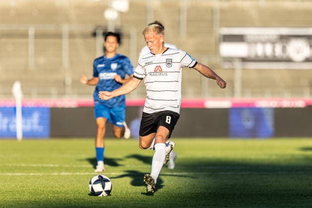 SSV Ulm 1846 Soccer vs. SGV Freiberg Heilbronn, Soccer, Regionalliga Southwest, Matchday 5, Donaustadion Ulm, September 4, 2004, Single-image cutout by Per Lockl, SSV Ulm 1846 Soccer, 08 SSV Ulm 1846 Soccer vs. SGV Freiberg Heilbronn, Soccer, Southwest Regional League, Matchday 5, Donaustadion Ulm, September 4, 2026. Photo by Lucca Fundel, Ulm, Donaustadion, Baden-Württemberg, Germany