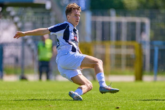 Gianluca Gaudino of VfR Aalen, No. 46, watches his shot go into the net for a 1–0 lead. VfR Aalen vs. SV Eintracht Trier, Soccer, Regionalliga Southwest Men, Matchday 5, 2026–2027 season, September 5, 2026 VfR Aalen vs. SV Eintracht Trier, soccer, Regionalliga Southwest Men, Matchday 5, 2026–2027 season, September 5, 2026, Aalen Copyright: xEibner-Pressefoto GeraldxOelze-dexStoppanyx EP_ODS