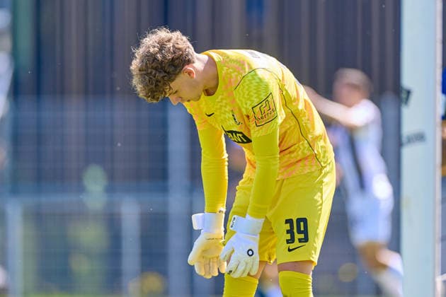 Matthias Fettes of SV Eintracht Trier 05, 39, dejected after the 0–1 loss to VfR Aalen, Soccer, Regionalliga Southwest Men, Matchday 5, 2026–2027 season, September 5, 2026: VfR Aalen vs. SV Eintracht Trier, soccer, Regionalliga Southwest Men, Matchday 5, 2026–2027 season, September 5, 2026, Aalen Copyright: xEibner-Pressefoto GeraldxOelze-dexStoppanyx EP_ODS