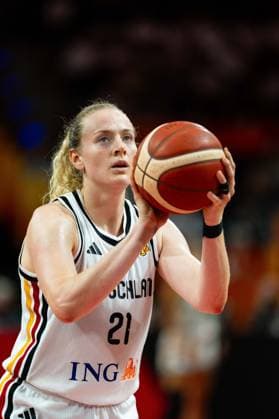 Marie Guelich, Germany, 21, taking a free throw; single frame, single photo, portrait, cutout, GER, Germany vs. Japan, basketball, 2026 FIBA Women’s World Cup, group stage, Match Day 2, September 5, 2026 GER, Germany vs. Japan, Basketball, FIBA Women’s World Cup 2026, Group Stage, Match Day 2, September 5, 2026 Berlin Copyright: xEibner-Pressefoto MaxxVincenx EP_MVN