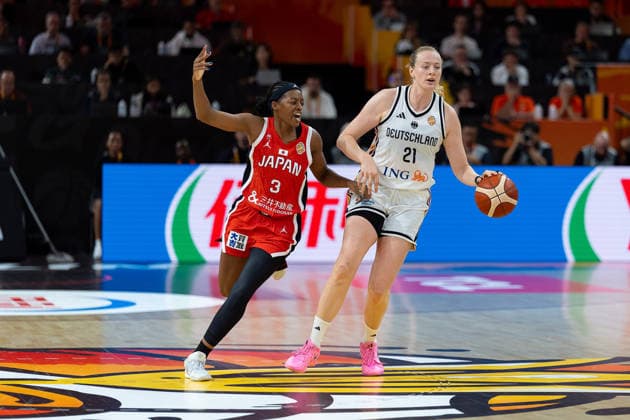 Marie Guelich (Germany), 21, dribbling; Stephanie Mawuli (Japan), 03; GER, Germany vs. Japan, Basketball, 2026 FIBA Women’s World Cup, Group Stage, Matchday 2, September 5, 2026, GER, Germany vs. Japan, Basketball, 2026 FIBA Women’s World Cup, Group Stage, Matchday 2, September 5, 2026, Berlin Copyright: xEibner-Pressefoto MaxxVincenx EP_MVN
