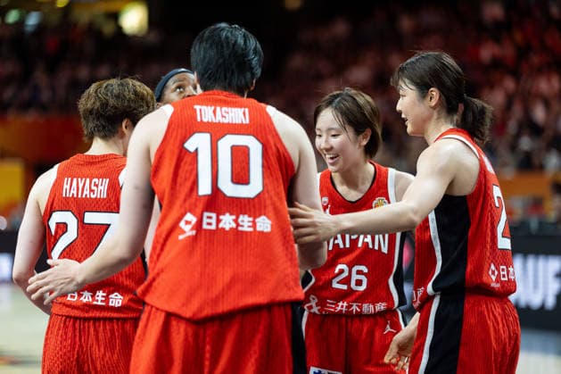 Japanese team during a huddle: Saki Hayashi (Japan, 27), Ramu Tokashiki (Japan, 10), Kokoro Tanaka (Japan, 26), Norika Konno (Japan, 02); GER, Germany vs. Japan, basketball, 2026 FIBA Women s World Cup, group stage, Match Day 2, September 5, 2026 GER, Germany vs. Japan, basketball, 2026 FIBA Women s World Cup, group stage, Match Day 2, September 5, 2026 Berlin Copyright: xEibner-Pressefoto MaxxVincenx EP_MVN