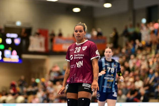 Handball I Women I 2026–2027 Season I Bundesliga I Matchday 2 I Buxtehuder SV vs. HC Leipzig I September 5, 2026 Single photo, cutout, single image, cutout, isolated subject, sports photo, close-up, cropped, isolated shot, photo, single shot of Sharleen Juliette Greschner, 20, HC Leipzig, Buxtehude, Halle Nord, Lower Saxony, Germany Copyright: xLobeca FelixxWeißbergx