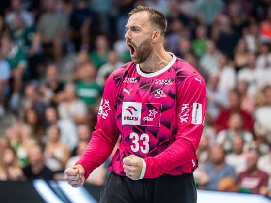 Andreas Wolff of THW Kiel, 33, cheers loudly; Frisch Auf Goeppingen vs. THW Kiel, handball, 1st Bundesliga, Men s, 2026–2027 season, September 6, 2026, Frisch Auf Göppingen vs. THW Kiel, Handball, 1st Bundesliga, Men, 2026–2027 season, September 6, 2026, Göppingen Copyright: xEibner-Pressefoto MichaelxSchmidx EP_MST