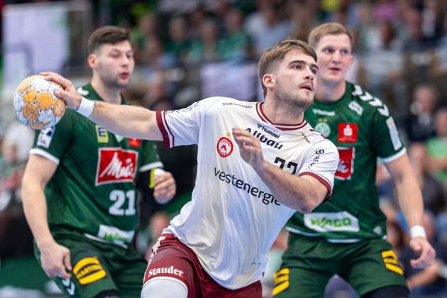 Nicholas Schley, TuSEM Essen, 22 goals scored, GER, GWD Minden vs. TuSEM Essen, Handball, 2nd Bundesliga, Matchday 2, 2026–2027 season, September 6, 2026, GER, GWD Minden vs. TuSEM Essen, Handball, 2nd Bundesliga, Matchday 2, 2026–2027 season, September 6, 2026, Minden Copyright: xEibner-Pressefoto JanxRollingerx EP_JSK