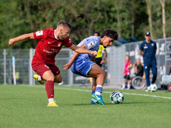 Marius Kunde, SG Sonnenhof Grossaspach, 16; Yasin Zor, TSG Hoffenheim II, 10; GER, Soccer, SG Sonnenhof Grossaspach vs. TSG Hoffenheim II, 3rd Division, Matchday 4, 2026–2027 Season, September 6, 2026 GER, Soccer, SG Sonnenhof Grossaspach vs. TSG Hoffenheim II, 3rd Division, Matchday 4, 2026–2027 season, September 6, 2026 Aspach Copyright: xCarstenxSchweringx EP_CSG