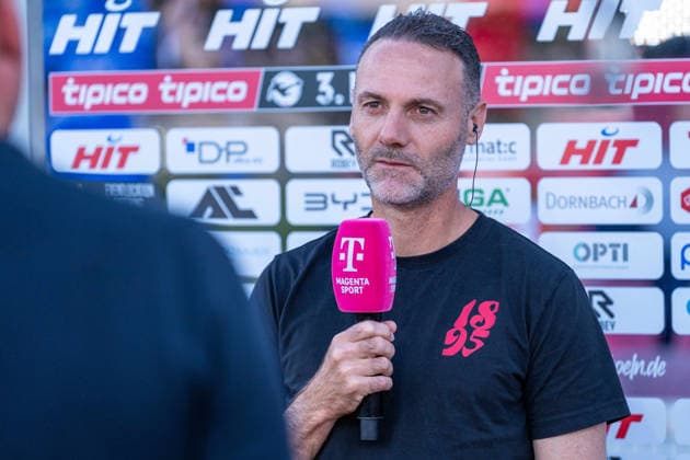 Alexander Ende of Fortuna Düsseldorf, Coach, in an interview with Magenta Sport: Fortuna Köln vs. Fortuna Düsseldorf, Soccer, 3rd Division, Matchday 4, 2026–27 Season, September 6, 2026, DFL regulations prohibit any use of photographs as image sequences and or quasi-video, Fortuna Cologne vs. Fortuna Düsseldorf, soccer, 3rd League, Matchday 4, 2026–27 season, September 6, 2026, Cologne Copyright: xEibner-Pressefoto LukasxBaldygax EP_LBA