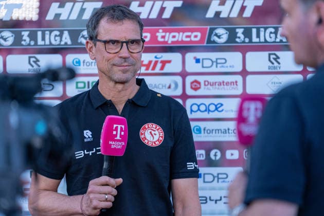 Matthias Mink, Fortuna Cologne, Coach, in an interview with Magenta Sport: Fortuna Cologne vs. Fortuna Düsseldorf, Soccer, 3rd Division, Matchday 4, 2026–27 Season, June 9, 2026, DFL regulations prohibit any use of photographs as image sequences and or quasi-video, Fortuna Cologne vs. Fortuna Düsseldorf, soccer, 3rd Division, Matchday 4, 2026–27 season, September 6, 2026 Cologne Copyright: xEibner-Pressefoto LukasxBaldygax EP_LBA