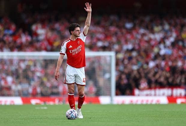 Declan Rice of Arsenal Arsenal v Chelsea, Premier League, Football, Football, Emirates Stadium, London, UK - 06 Sep 2026London Emirates Stadium United Kingdom EDITORIAL USE ONLY No use with unauthorised audio, video, data, fixture lists, club league logos or live services. Online in-match use limited to 120 images, no video emulation. No use in betting, games or single club league player publications. Copyright: xMichaelxZemanek Shutterstockx 17135040cw