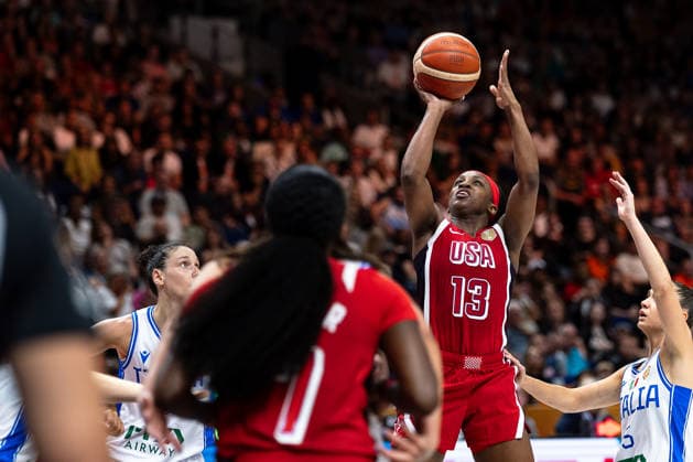 Jackie Young (USA), age 13, shooting, GER, Italy vs. USA, basketball, 2026 FIBA Women’s World Cup, group stage, Matchday 2, September 6, 2026, GER, Italy vs. USA, basketball, 2026 FIBA Women’s World Cup, group stage, Matchday 2, September 6, 2026, Berlin Copyright: xEibner-Pressefoto MaxxVincenx EP_MVN
