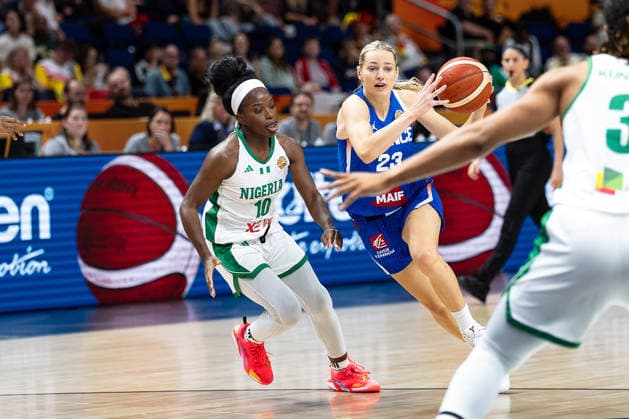 Marine Johannes (France), 23, dribbling; Promise Amukamara (Nigeria), 10, GER, Nigeria vs. France, Basketball, 2026 FIBA Women’s World Cup, Group Stage, Matchday 3, September 7, 2026, GER, Nigeria vs. France, Basketball, 2026 FIBA Women’s World Cup, Group Stage, Matchday 3, September 7, 2026, Berlin Copyright: xEibner-Pressefoto MaxxVincenx EP_MVN