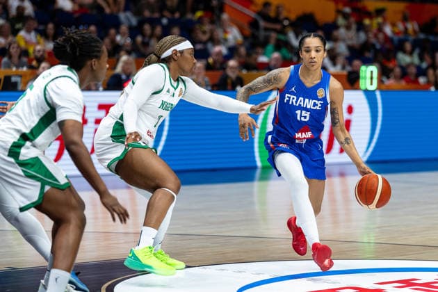 Gabby Williams of France, No. 15, dribbling; GER, Nigeria vs. France, basketball, 2026 FIBA Women’s World Cup, group stage, Matchday 3, September 7, 2026, GER, Nigeria vs. France, Basketball, 2026 FIBA Women’s World Cup, Group Stage, Matchday 3, September 7, 2026, Berlin Copyright: xEibner-Pressefoto MaxxVincenx EP_MVN