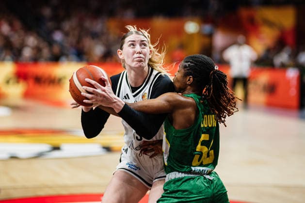 2026 FIBA Women’s Basketball World Cup: Germany vs. Mali, September 7, 2026; Luisa Geiselsoder (Germany), 15, vs. Rokia Doumbia (Mali), 52; Basketball, FIBA Women’s Basketball World Cup 2026, Group Stage, Group A, Matchday 3: Germany vs. Mali on September 7, 2026, at the Uber Arena, Berlin Copyright: xBEAUTIFULxSPORTS Tonhäuserx