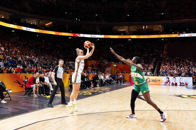 Leonie Fiebich (Germany), No. 13, shooting; Sika Kone (Mali), No. 23; GER, Germany vs. Mali, Basketball, 2026 FIBA Women s World Cup, Group Stage, Matchday 3, September 7, 2026, GER, Germany vs. Mali, Basketball, 2026 FIBA Women’s World Cup, Group Stage, Matchday 3, September 7, 2026, Berlin Copyright: xEibner-Pressefoto MaxxVincenx EP_MVN