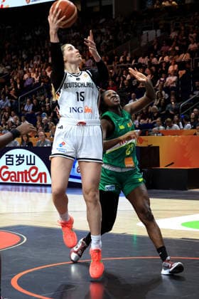 September 7, 2026, GER, Basketball, Women s, FIBA Basketball World Cup, 2026, Germany vs. Czechia Luisa Geiselsoeder (Germany) 15, Sika Kone (Mali) 23 Berlin Uber Arena, Berlin, Germany Copyright: xNordphotox xEnglerx