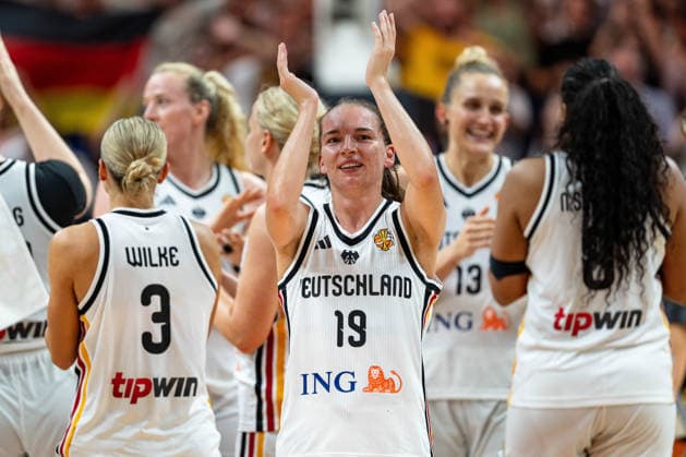 Britta Daub, Germany, 19, celebrates after the victory at the end of the game, GER, Germany vs. Mali, Basketball, 2026 FIBA Women s World Cup, Group Stage, Matchday 3, September 7, 2026, GER, Germany vs. Mali, Basketball, 2026 FIBA Women’s World Cup, Group Stage, Matchday 3, September 7, 2026, Berlin Copyright: xEibner-Pressefoto MaxxVincenx EP_MVN