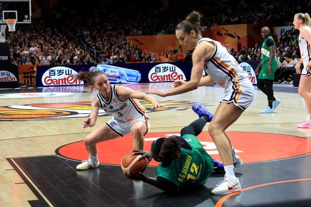 September 7, 2026, GER, Basketball, Women s, FIBA Basketball World Cup, 2026, Germany vs. Czechia Britta Daub (Germany) 19, Emily Bessoir (Germany) 22, Alima Dembele (Mali) 12 Berlin Uber Arena, Berlin, Germany Copyright: xNordphotox xEnglerx