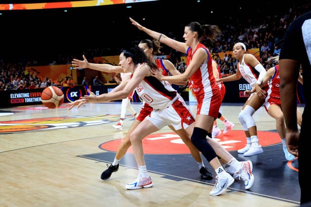 September 7, 2026, Basketball, Women s, FIBA Basketball World Cup, 2026, USA vs. Czechia: Breanna Stewart (USA) 10, Natalie Stoupalova (Czechia) 5, Berlin Uber Arena, Berlin, Germany Copyright: xNordphotox xEnglerx