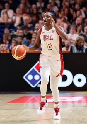 Chelsea Gray with the ball, single frame, cutout, action, sports, basketball, FIBA World Cup, Women s World Championship, 2026-2027 season, July 9, 2026, USA vs. Czech Republic, CZE