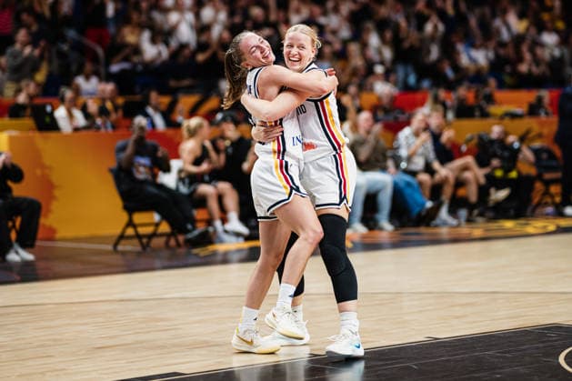 2026 FIBA Women’s Basketball World Cup: Germany vs. South Korea, September 8, 2026 Britta Daub (Germany), 19, Emma Eichmeyer (Germany), 9 CHEERING, celebrating, VICTORY Basketball, FIBA Women’s Basketball World Cup 2026, Final Phase, Qualifying for the Quarterfinals: Germany vs. South Korea on September 8, 2026, at the Uber Arena, Berlin Copyright: xBEAUTIFULxSPORTS Tonhäuserx