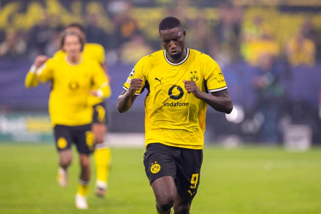 September 8, 2026, Soccer, Matchday 1 of the UEFA Champions League, Borussia Dortmund vs. Villarreal, Serhou Guirassy, Borussia Dortmund celebrates the goal that made it 3–1, Dortmund, Signal Iduna Park, North Rhine-Westphalia, Germany, xRHR PHOTO DEx Copyright: DennisxEwert RHR-FOTOx RHR-FOTO DE