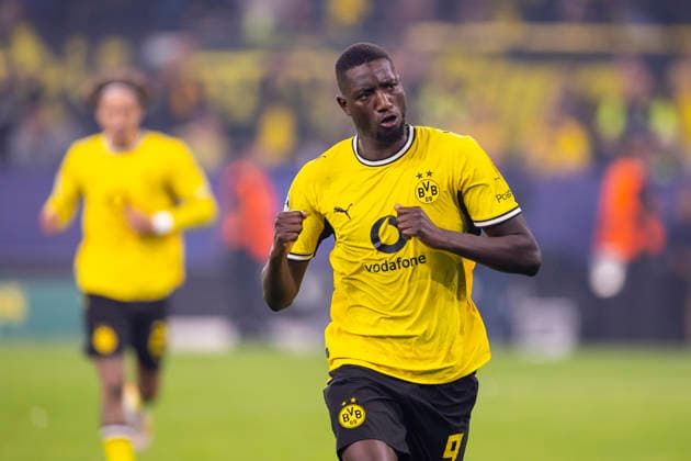 September 8, 2026, Soccer, Matchday 1 of the UEFA Champions League, Borussia Dortmund vs. Villarreal, Serhou Guirassy, Borussia Dortmund celebrates the goal that made the score 3–1, Dortmund, Signal Iduna Park, North Rhine-Westphalia, Germany, xRHR PHOTO DEx Copyright: DennisxEwert RHR-FOTOx RHR-FOTO DE