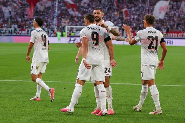 VfB Stuttgart celebrates Ermedin Demirovic s goal to make it 3–1, 9 VfB Stuttgart, VfB Stuttgart vs. Viking Stavanger, Soccer, Men, UEFA Champions League, 2026–2027 Season, Matchday 1, September 9, 2026, Stuttgart, Baden-Württemberg, Germany Copyright: xkolbert-press MartinxAgüerax