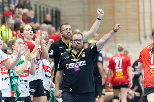 Steffen Birkner Blomberg Lippe, Coach, HSG Bank, SV Union Halle Neustadt vs. HSG Blomberg Lippe, Women s Handball Bundesliga 1, Matchday 3 of the 2026–27 season, September 9, 2026, Halle, SWH Arena, Saxony-Anhalt, Germany