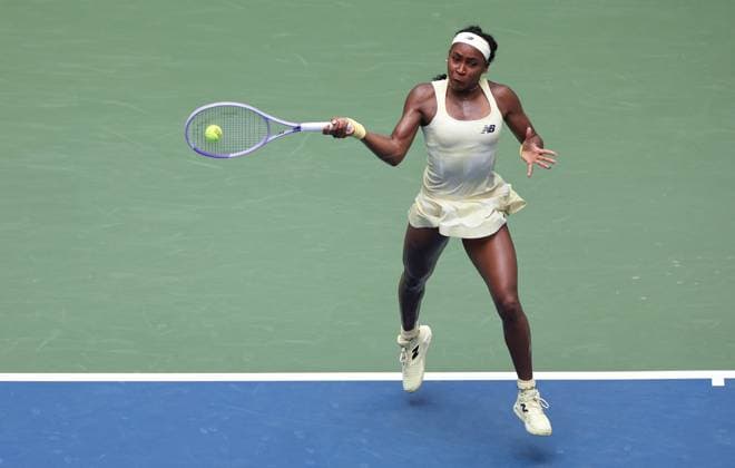 Coco Gauff of USA in action 2026 US Open, Day Eleven, USTA Billie Jean King National Tennis Center, New York, USA - 09 Sep 2026New York USTA Billie Jean King National T New York (NY) United States of America EDITORIAL USE ONLY No use with unauthorised audio, video, data, fixture lists, club league logos or live services. Online in-match use limited to 120 images, no video emulation. No use in betting, games or single club league player publications. Copyright: xEllaxLing Shutterstockx 17140159o