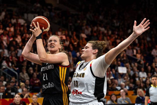Marie Guelich (Germany), 21, on the ball; Kyara Linskens (Belgium), 13; GER, Belgium vs. Germany, Basketball, 2026 FIBA Women’s World Cup, Quarterfinals, September 10, 2026, GER, Belgium vs. Germany, Basketball, 2026 FIBA Women’s World Cup, Quarterfinals, September 10, 2026, Berlin Copyright: xEibner-Pressefoto MaxxVincenx EP_MVN