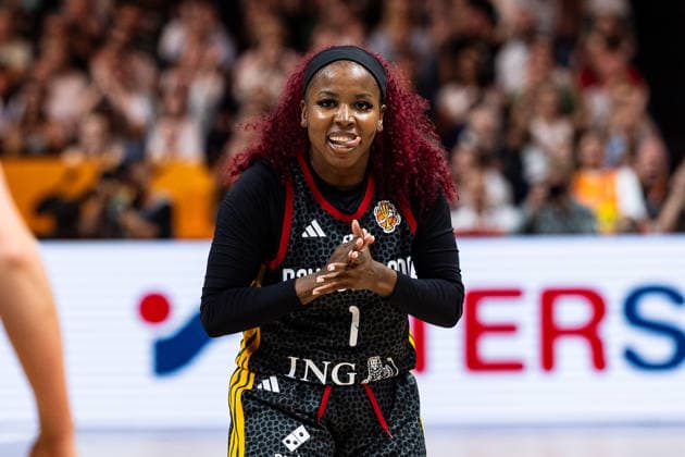 Alexis Peterson, Germany, 01, cheering, GER, Belgium vs. Germany, Basketball, 2026 FIBA Women s World Cup, Quarterfinals, September 10, 2026, GER, Belgium vs. Germany, Basketball, 2026 FIBA Women s World Cup, Quarterfinals, September 10, 2026, Berlin Copyright: xEibner-Pressefoto MaxxVincenx EP_MVN
