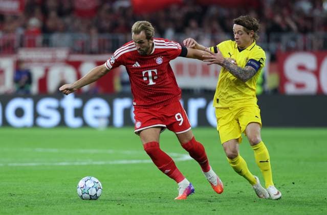 September 10, 2026, GER, Soccer, Men s, UEFA Champions League, Group Stage, 2026–2027 Season, Matchday 1, FC Bayern Munich vs. FK Bodø Glimt: Harry Kane (FC Bayern Munich 09) in a duel with Patrick Berg (FK Bodø Glimt 07) at the Allianz Arena in Munich, Bavaria, Germany Copyright: xNordphoto Schneiderx