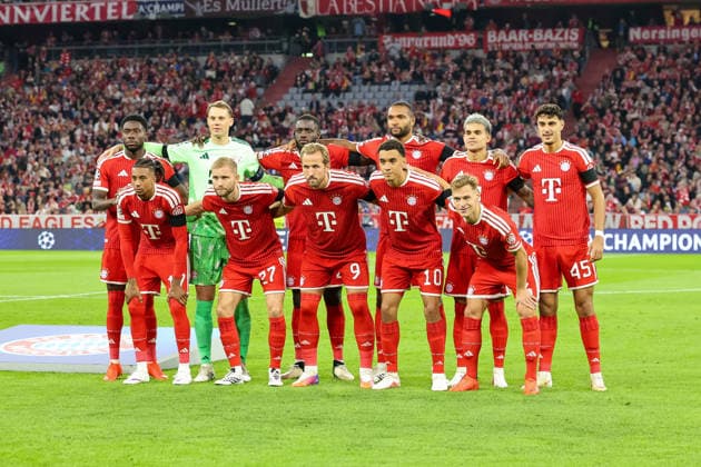FC Bayern Munich s starting lineup, starting eleven: Manuel Neuer (FC Bayern Munich), 01 Dayot Upamecano (FC Bayern Munich), 02 Jonathan Tah (FC Bayern Munich), 04 Joshua Kimmich (FC Bayern Munich), 06, Harry Kane FC Bayern Munich, 09, Jamal Musiala FC Bayern Munich, 10, Luis Diaz FC Bayern Munich, 14, Michael Olise FC Bayern Munich, 17, Alphonso Davies FC Bayern Munich, 19, Konrad Laimer, FC Bayern Munich, 27, Aleksandar Pavlovic, FC Bayern Munich, 45, GER, FC Bayern Munich vs. FK Bodo Glimt, Soccer, UEFA Champions League, Group Stage, Matchday 1, 2026–2027 Season, September 10, 2026, GER, FC Bayern Munich vs. FK Bodo Glimt, Soccer, UEFA Champions League, Group Stage, Matchday 1, 2026–2027 Season, September 10, 2026, Munich Copyright: xEibner-Pressefoto JennixMaulx EP_JML
