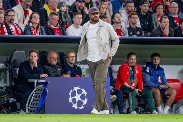 Vincent Kompany, Head Coach, FC Bayern Munich (GER), FC Bayern Munich vs. FK Bodo Glimt, Soccer, UEFA Champions League, Group Stage, Matchday 1, 2026–2027 Season, September 10, 2026 DFL DFB regulations prohibit any use of photographs as image sequences and or quasi-video. Photo: HMB Media, Heike Feiner Copyright: HMBxMedia HeikexFeiner