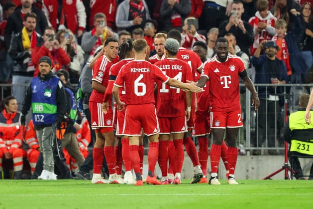 Celebration of Jamal Musiala s 1-0 goal, FC Bayern Munich, 10, GER, FC Bayern Munich vs. FK Bodo Glimt, Soccer, UEFA Champions League, Group Stage, Matchday 1, 2026–2027 Season, September 10, 2026, GER, FC Bayern Munich vs. FK Bodo Glimt, Soccer, UEFA Champions League, Group Stage, Matchday 1, 2026–2027 Season, September 10, 2026, Munich Copyright: xEibner-Pressefoto JennixMaulx EP_JML