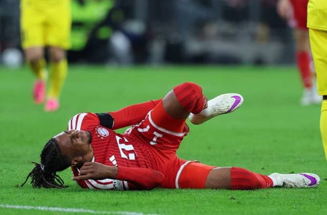 September 10, 2026, GER, Soccer, Men s, UEFA Champions League, Group Stage, 2026–2027 Season, Matchday 1, FC Bayern Munich vs. FK Bodø Glimt, Injured, Injury, Pain, Michael Olise, FC Bayern Munich, 17, on the ground, Munich, Allianz Arena, Bayern, Germany Copyright: xNordphoto Schneiderx