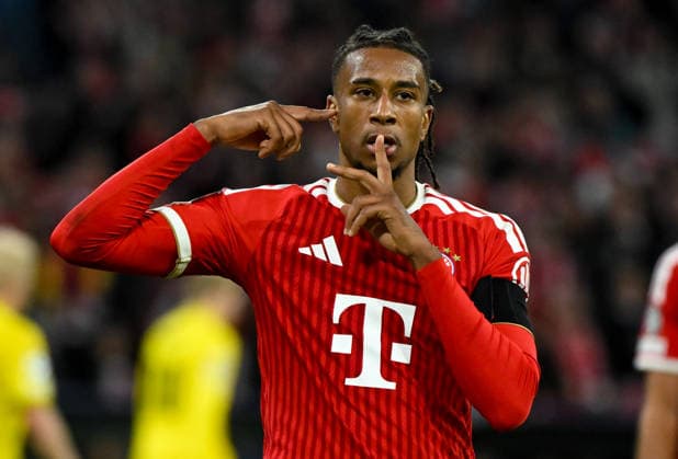 September 10, 2026, xemx, Soccer, UEFA Champions League, FC Bayern Munich vs. FK Bodø Glimt, Michael Olise, FC Bayern Munich, cheering, goal celebration, celebrating the goal, celebrating the 4-0 goal in Munich