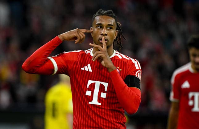 September 10, 2026, xemx, Soccer, UEFA Champions League, FC Bayern Munich vs. FK Bodø Glimt, Michael Olise, FC Bayern Munich, cheering, goal celebration, celebrating the goal, celebrating the 4-0 goal in Munich