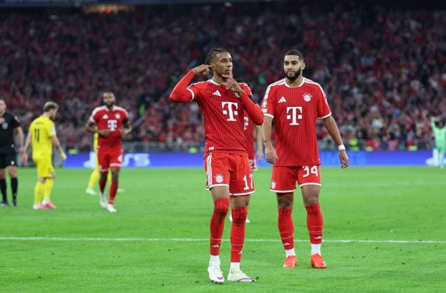 September 10, 2026, GER, Soccer, Men s, UEFA Champions League, Group Stage, 2026–2027 Season, Matchday 1, FC Bayern Munich vs. FK Bodø Glimt, Goal Celebration, Cheering, Goal Scorer, Goal Scorers, Michael Olise, FC Bayern Munich 17 celebrates the goal that made it 4–0, Munich, Allianz Arena, Bayern, Germany Copyright: xNordphoto Schneiderx