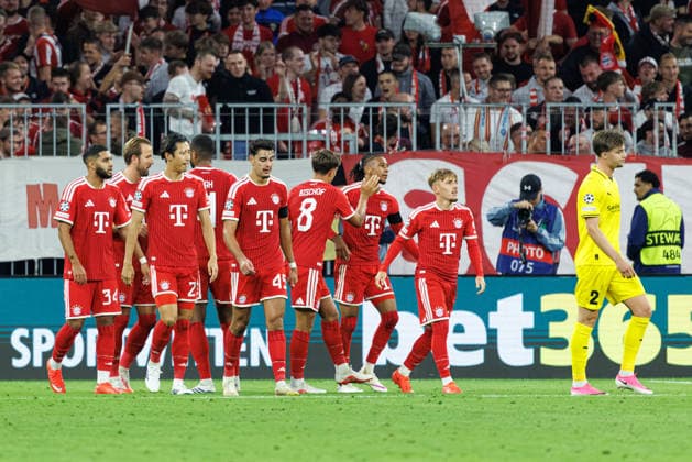 FC Bayern Munich, goal to make it 4–0 by Michael Olise in the 17th minute, FC Bayern Munich in the match between FC Bayern Munich and FK Bodo Glimt, soccer, men’s, UEFA Champions League, 2026–2027, Matchday 1 on September 10, 2026, in Munich, Allianz Arena, Bavaria, Germany