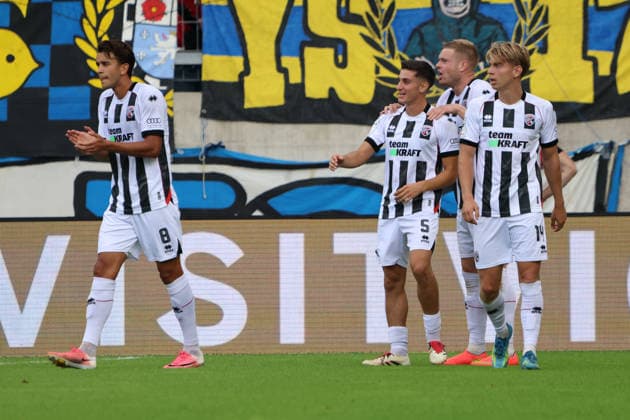September 12, 2026, Soccer, Men s, 3rd Division, 2026–2027 Season, 1 FC Saarbrücken vs. FC Ingolstadt 04, celebration of the 0–1 goal, goal scorer Lars Lokotsch, FC Ingolstadt 04, Saarbrücken, Ludwigsparkstadion, Saarland, Germany, DEU Copyright: xSebastianxBachx