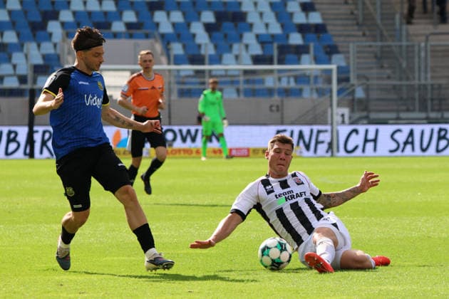 September 12, 2026, Soccer, Men s, 3rd Division, 2026–2027 Season, 1 FC Saarbrücken vs. FC Ingolstadt 04, Maurice Multhaup (1 FC Saarbrücken), Jonas Scholz (FC Ingolstadt 04), Saarbrücken, Ludwigsparkstadion, Saarland, Germany (DEU) Copyright: xSebastianxBachx