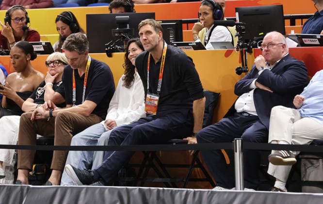 Dirk Niwitzki, DBB President Ingo Weiss, Sports, Basketball, FIBA World Cup, Women s World Championship, World Championship, Semifinals, 2026–2027 Season, December 9, 2026, France (FRA) vs. DBB Germany (GER)