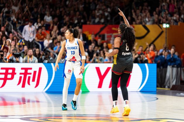 Nyara Sabally, Germany, 08, cheering, GER, France vs. Germany, Basketball, FIBA Women’s World Cup 2026, Semifinals, September 12, 2026 GER, France vs. Germany, Basketball, FIBA Women’s World Cup 2026, Semifinals, September 12, 2026 Berlin Copyright: xEibner-Pressefoto MaxxVincenx EP_MVN