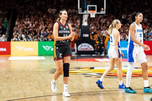 Emily Bessoir Germany, 22, disappointed, GER, France vs. Germany, Basketball, 2026 FIBA Women s World Cup, Semifinal, September 12, 2026 GER, France vs. Germany, Basketball, 2026 FIBA Women’s World Cup, Semifinal, September 12, 2026 Berlin Copyright: xEibner-Pressefoto MaxxVincenx EP_MVN
